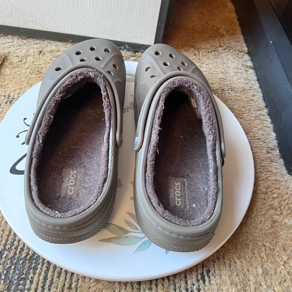 Crocs Classic Fleece Lined Clogs Mens Size 11 M Fuzzy Olive Green - Picture 8 of 16